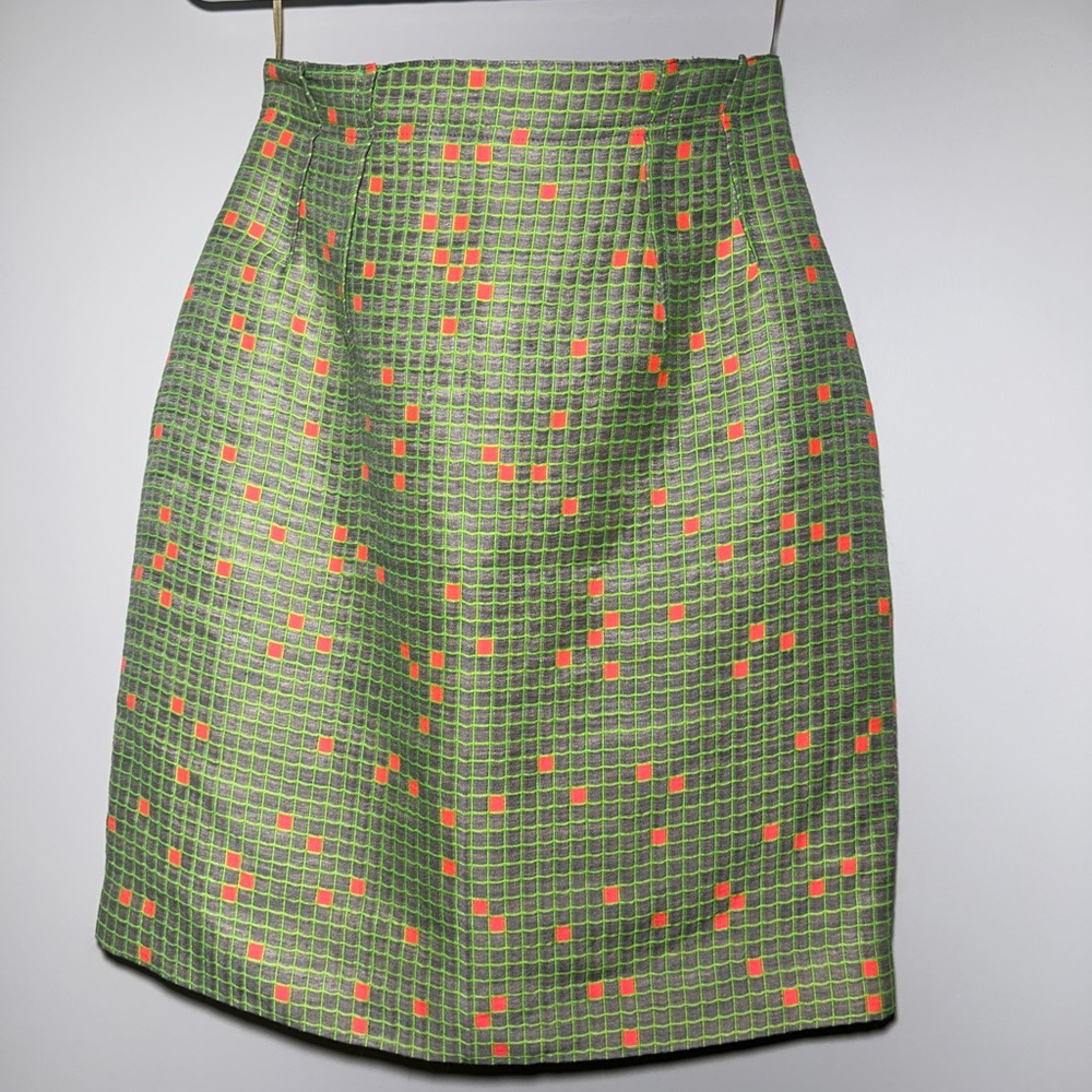Green and Orange Patterned Skirt